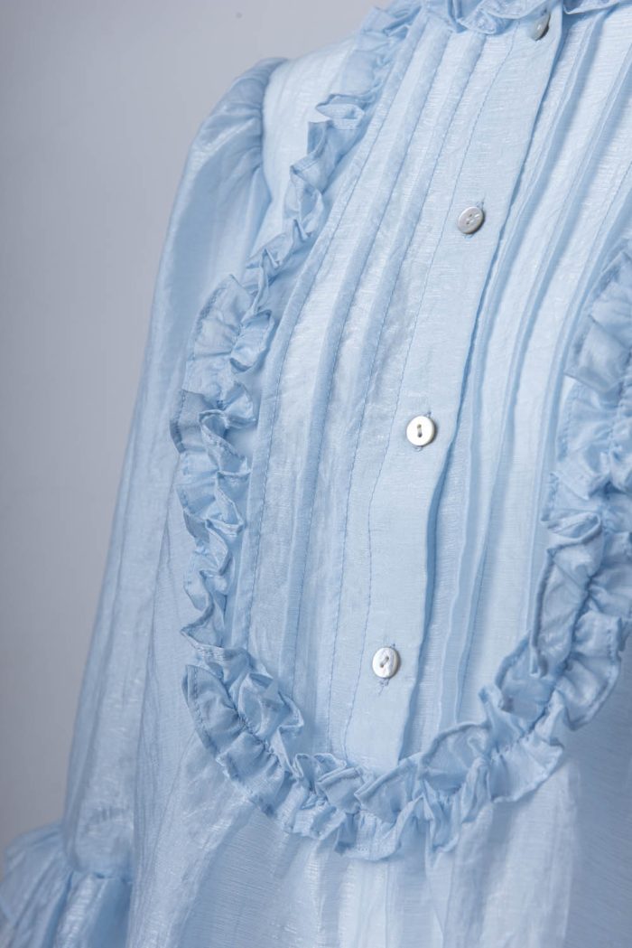 sustainable tencel shirt with frll details - 图片 4