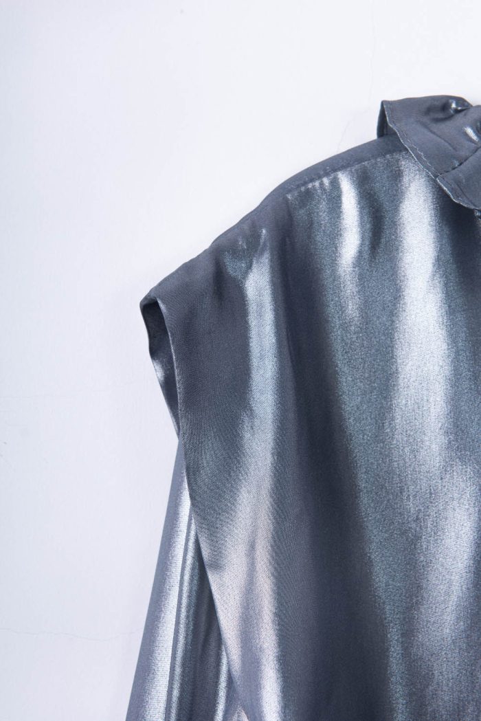 Foil printed chiffon blouse long sleeve - 图片 4