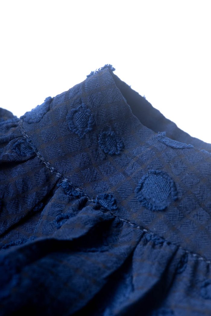 Polka dot jacquard navy dress - 图片 4