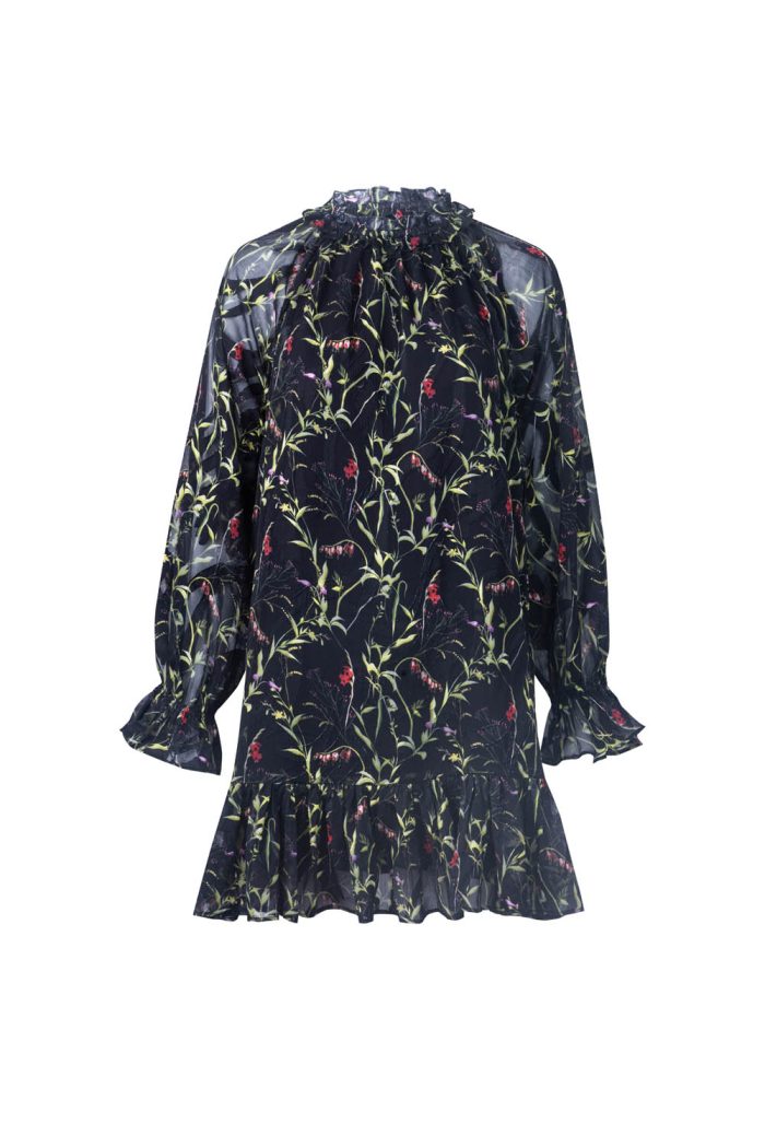 Jacquard floral printed dress