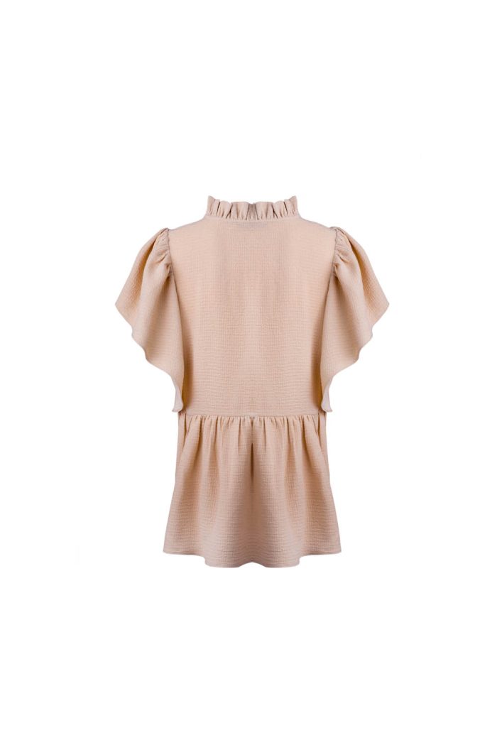 Structured blouse with puff sleeves - 图片 3