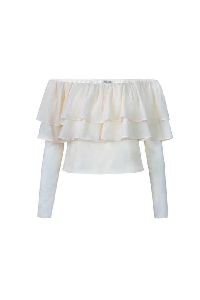 long sleeve off shoulder blouse