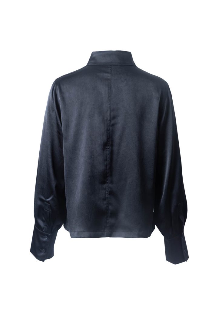 Satin with elastane classic women shirt - 图片 3