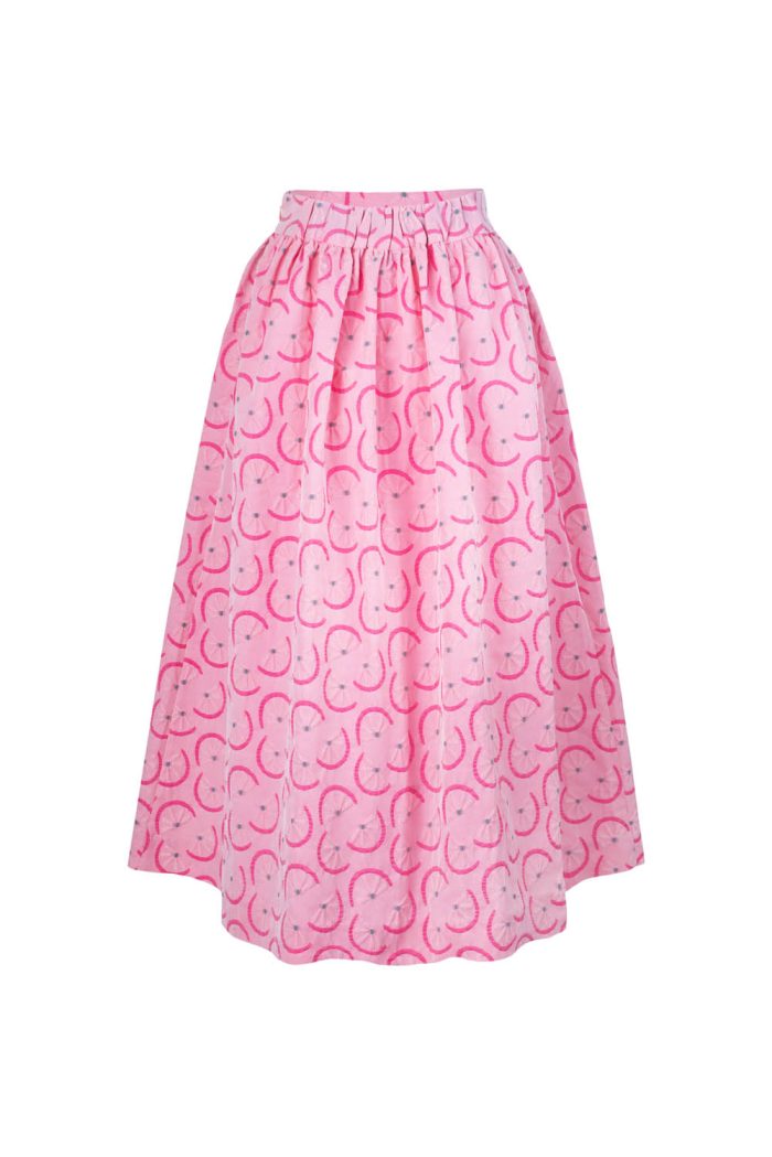 Volume pink jacquard skirt - 图片 3