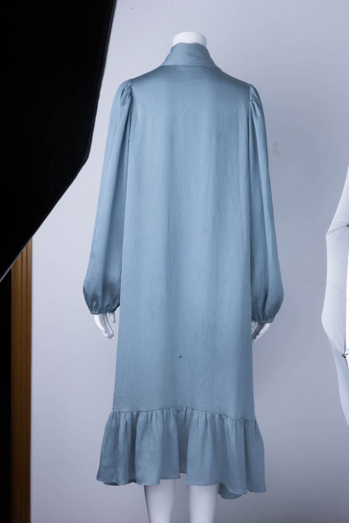 Polyester crepe maxi dress with big bow - 图片 9