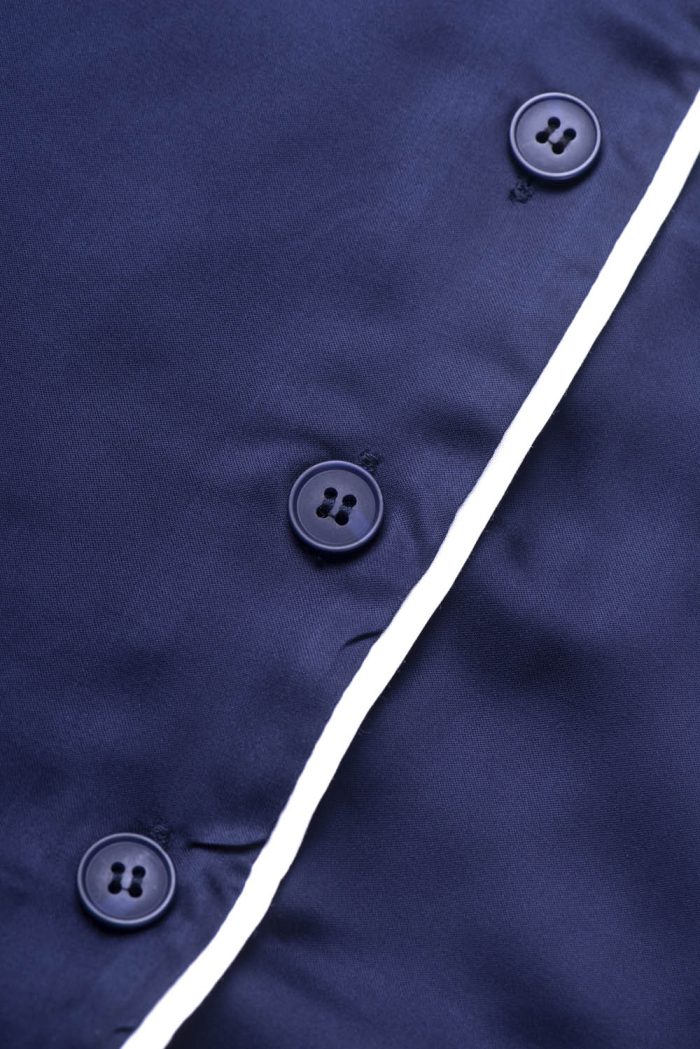 Viscose satin shirt with white pipping - 图片 5