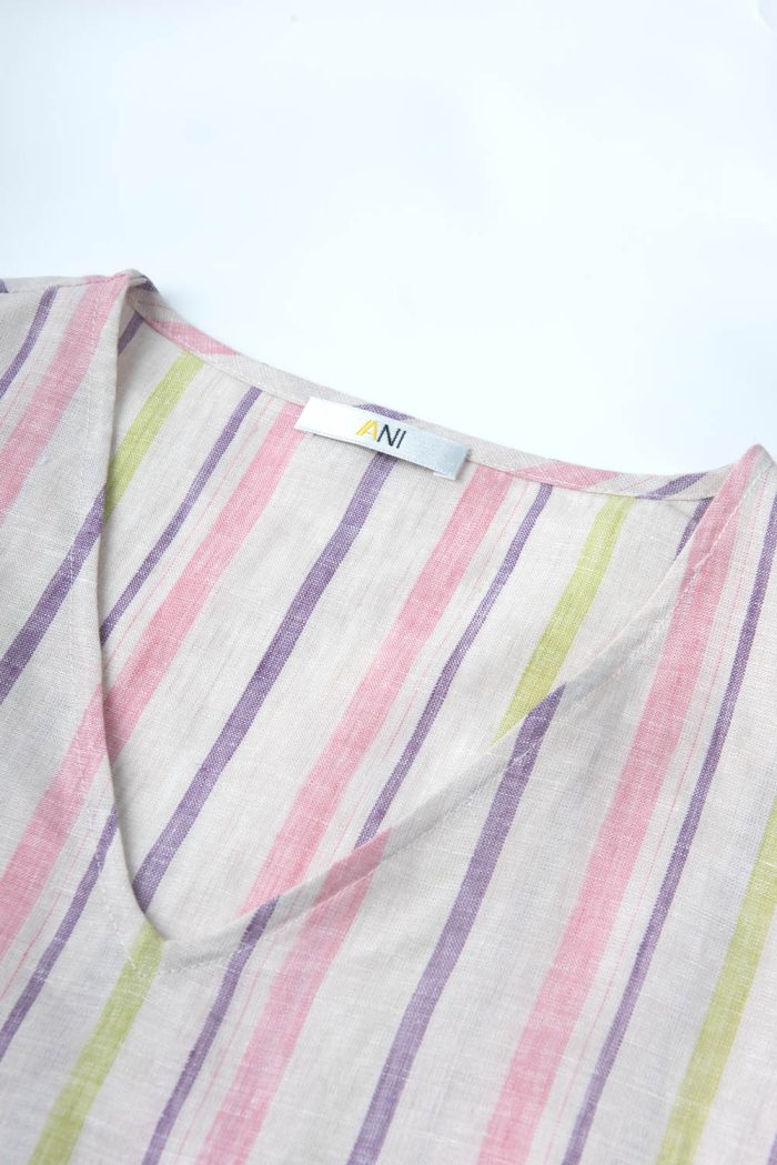 Striped maxi linen dress - 图片 4