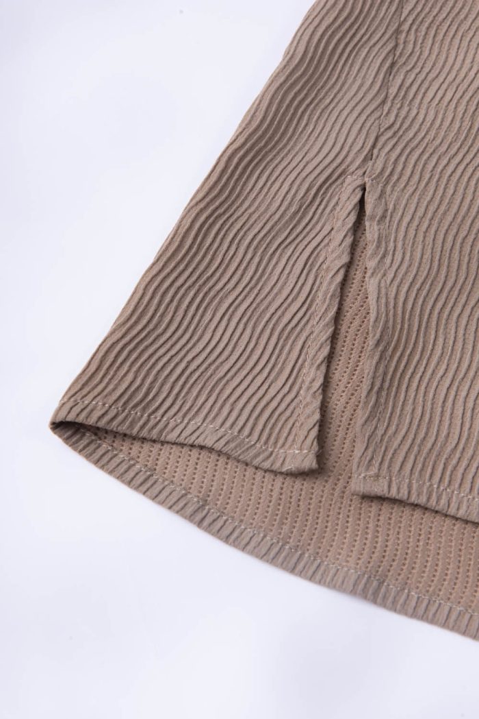 Structured polyester round neck blouse - 图片 6