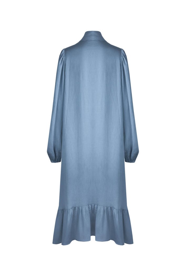 Polyester crepe maxi dress with big bow - 图片 3