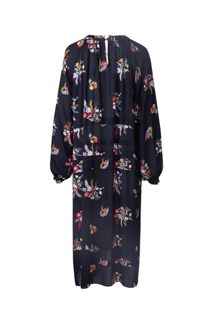 Ecovero crepe maxi dress with folded pleat at body - 图片 3