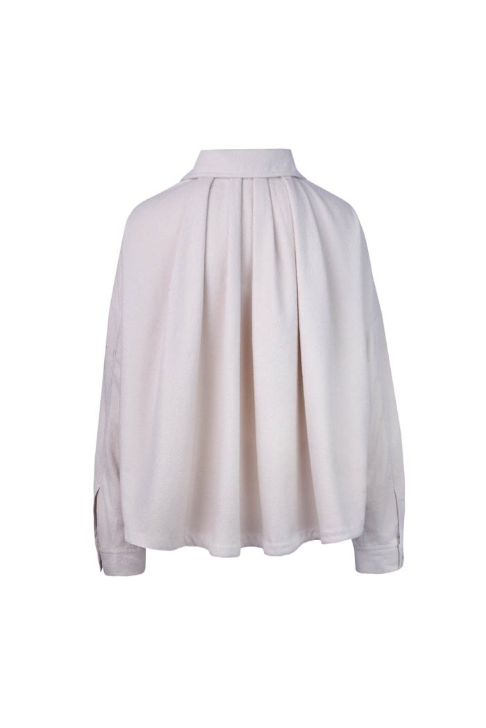 Structured polyester dressw with frill neck - 图片 3