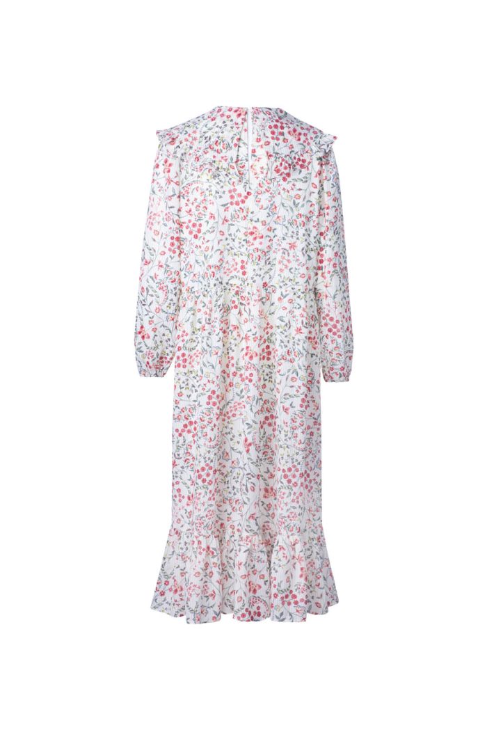 Structured polyester dressw with frill neck - 图片 3