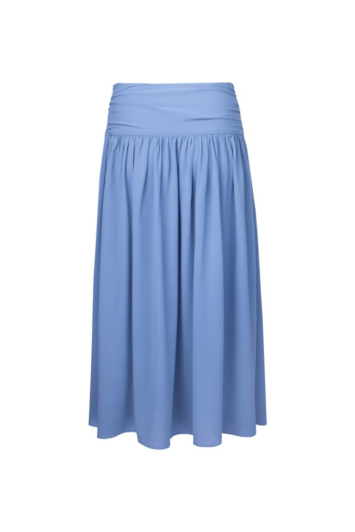 Recycled polyester midi skirt with gatherings at cutline - 图片 3