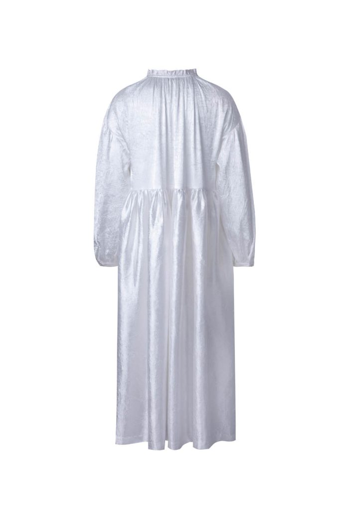 Polyester crepe long sleeve maxi dress - 图片 3