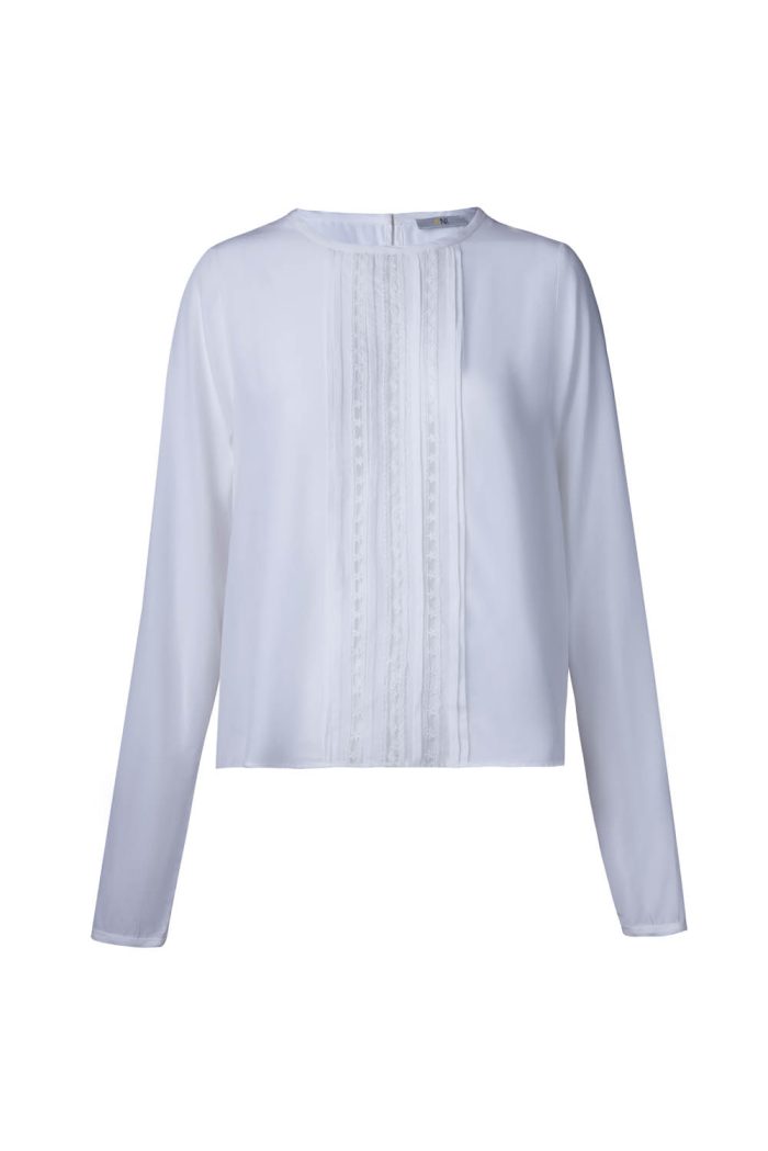 Ecovero viscose long sleeve round neck blouse