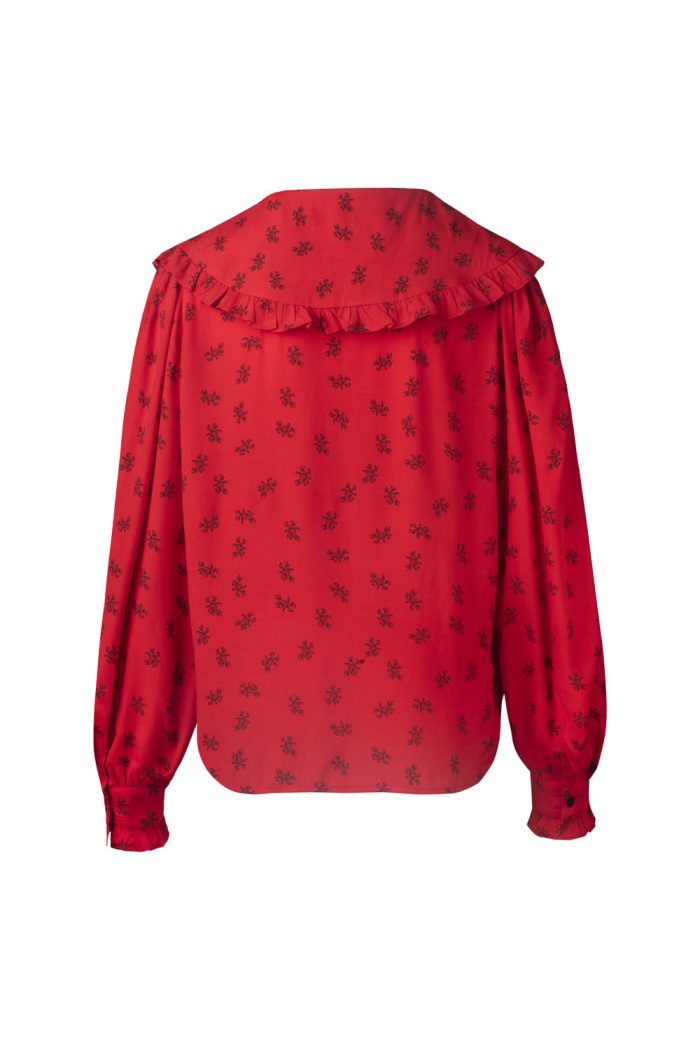 Ecovero viscose Blouse with frill neck - 图片 3