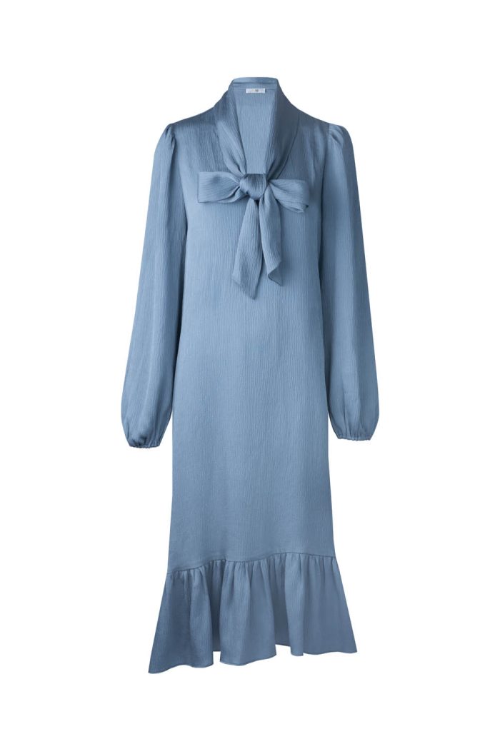 Polyester crepe maxi dress with big bow