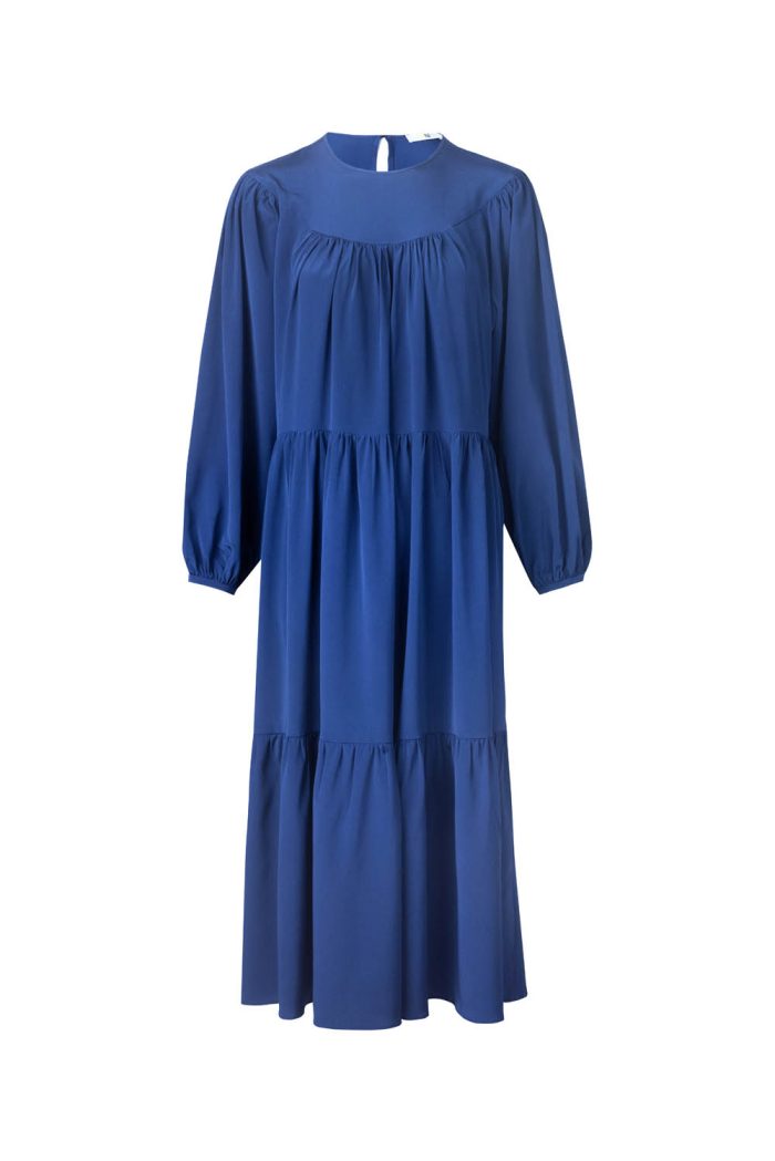 Recycled polyester maxi dress long sleeves