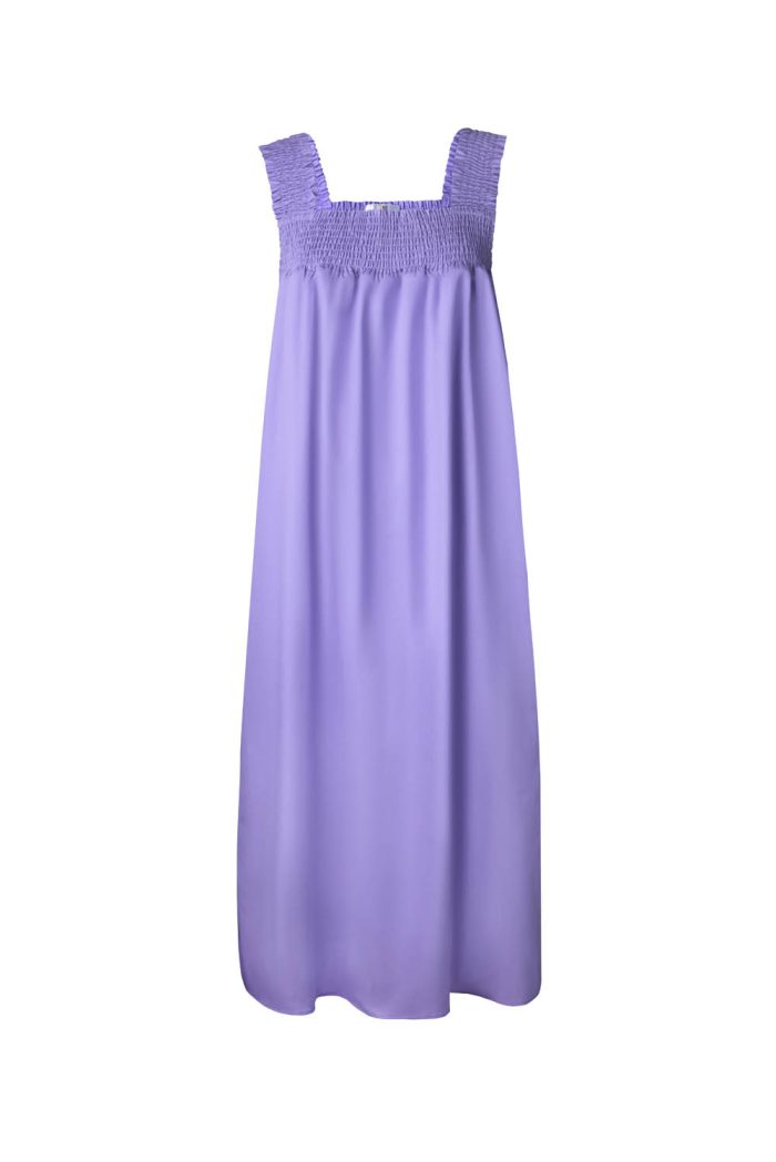 Smocked cotton slip dress