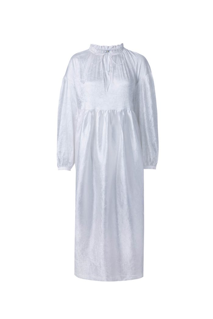 Polyester crepe long sleeve maxi dress