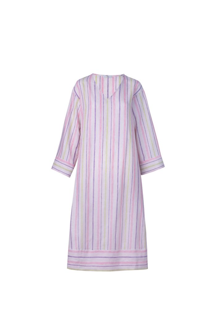 Striped maxi linen dress