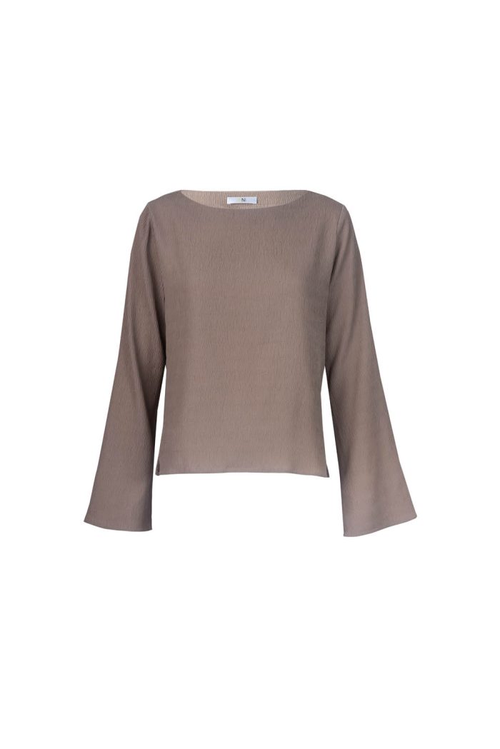 Structured polyester round neck blouse